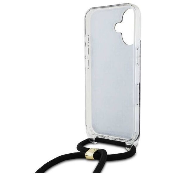 Original Case IPHONE 16 Guess Hardcase Crossbody Cord 4G Print (GUHCP16SHC4SEK) black 3666339345129