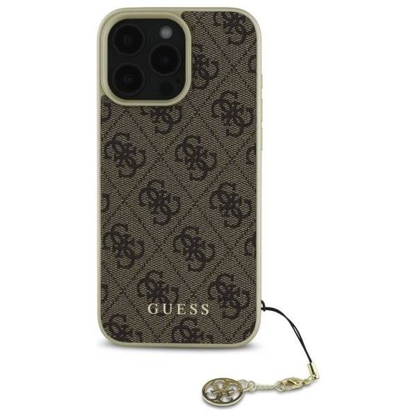 Original Case IPHONE 16 PRO MAX Guess Hardcase 4G Charms Collection (GUHCP16XGF4GBR) brown 3666339345952