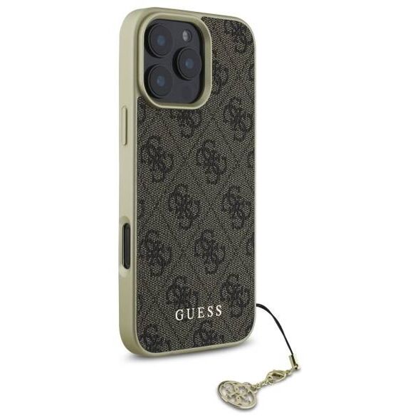 Original Case IPHONE 16 PRO MAX Guess Hardcase 4G Charms Collection (GUHCP16XGF4GBR) brown 3666339345952