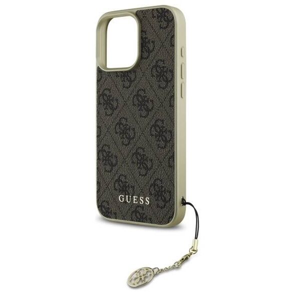 Original Case IPHONE 16 PRO MAX Guess Hardcase 4G Charms Collection (GUHCP16XGF4GBR) brown 3666339345952