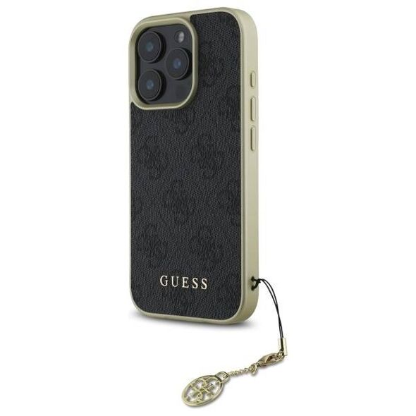 Original Case IPHONE 16 PRO MAX Guess Hardcase 4G Charms Collection (GUHCP16XGF4GGR) black 3666339345990