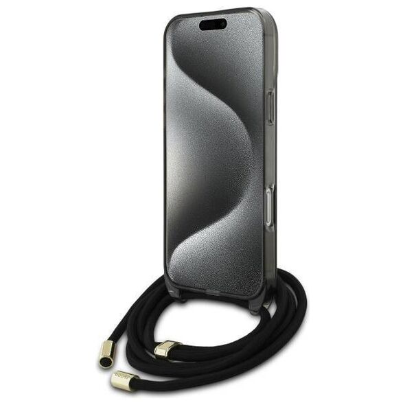 Original Case IPHONE 16 PRO Guess Hardcase Crossbody Cord Script MagSafe (GUHMP16LHCTSGNSK) black 3666339345662