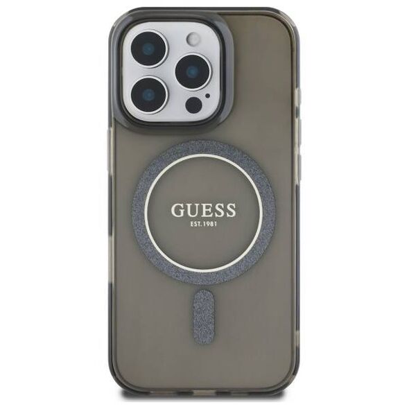 Original Case IPHONE 16 PRO Guess Hardcase IML Glitter Circle MagSafe (GUHMP16LHFGEREK) black 3666339307424