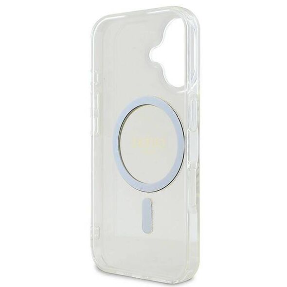 Original Case IPHONE 16 Guess Hardcase IML Glitter Circle MagSafe (GUHMP16SHFGERET) transparent 3666339307554