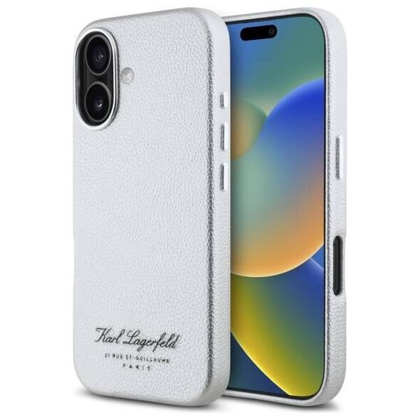Original Case IPHONE 16 Karl Lagerfeld Hardcase Hotel RSG (KLHCP16SPGWCMKHG) gray 3666339319489