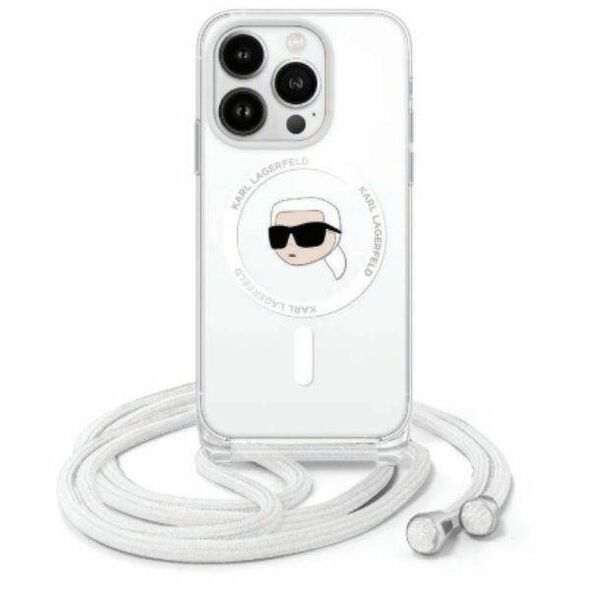 Original Case IPHONE 16 Karl Lagerfeld Hardcase Crossbody IML Karl Head MagSafe (KLHMP16SHCKHNT) transparent 3666339320522