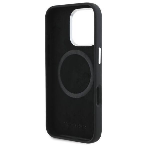 Original Case IPHONE 16 PRO MAX Mercedes Hardcase Silicone Vertical Tonal Stripes MagSafe (MEHMP16X23SUVSK) black 3666339327071