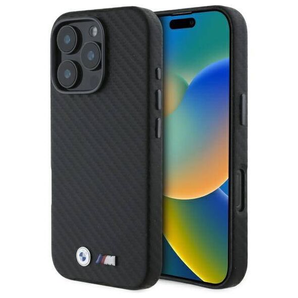 Original Case IPHONE 16 PRO MAX BMW Hardcase Carbon Wrapped Metal (BMHCP16X23PUFWC) black 3666339312176