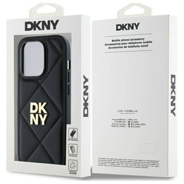 Original Case IPHONE 14 PRO MAX DKNY Quilted Stack Logo (DKHCP14XPQDSLK) black 3666339260941