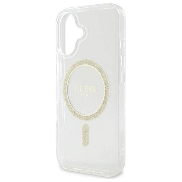 Original Case IPHONE 16 PLUS Guess Hardcase IML Glitter Circle MagSafe (GUHMP16MHFGERET) transparent 3666339307561