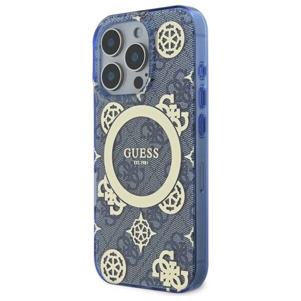 Original Case IPHONE 16 PRO MAX Guess Hardcase IML Peony On 4G Background MagSafe (GUHMP16XH4PYEEB) blue 3666339300234