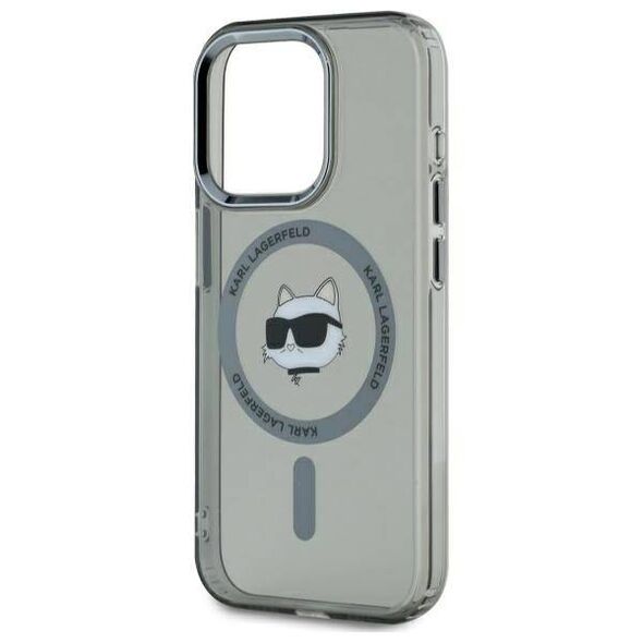 Original Case IPHONE 15 PRO MAX Karl Lagerfeld Hardcase IML Metal Choupette Head MagSafe (KLHMP15XHLSCHK) black 3666339284633