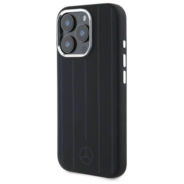 Original Case IPHONE 16 PRO Mercedes Hardcase Silicone Vertical Tonal Stripes MagSafe (MEHMP16L23SUVSK) black 3666339327064