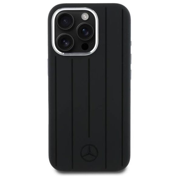 Original Case IPHONE 16 PRO Mercedes Hardcase Silicone Vertical Tonal Stripes MagSafe (MEHMP16L23SUVSK) black 3666339327064