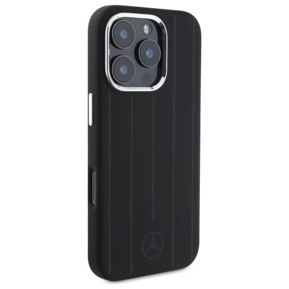 Original Case IPHONE 16 PRO Mercedes Hardcase Silicone Vertical Tonal Stripes MagSafe (MEHMP16L23SUVSK) black 3666339327064