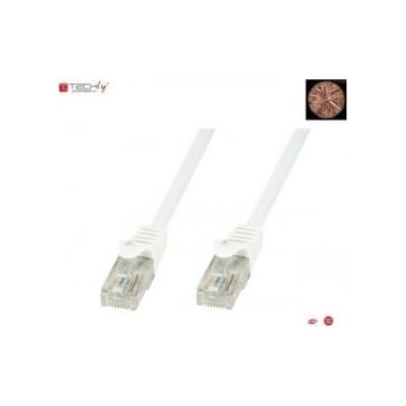 Techly TechlyPro Network patch cord RJ45 Cat6 U/UTP 0,5m white 100% copper