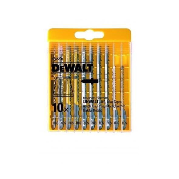 Dewalt Zestawy brzeszczotów do wyrzynarek 10 sztuk do drewna 2xDT2177, DT2166, DT2165, DT2075 + 1xDT2050, DT2168 - DT2290