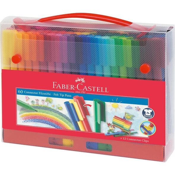 Faber-Castell FLAMASTRY CONNECTOR FABER-CASTELL 60 SZTUKI W WALIZCE