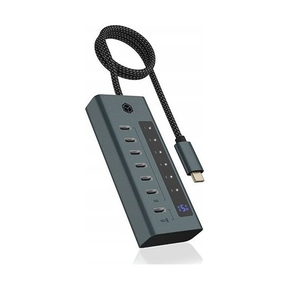 HUB USB Icy Box Hub IB-HUB1457-C31 7 port Type C HUB z 36 W PSU
