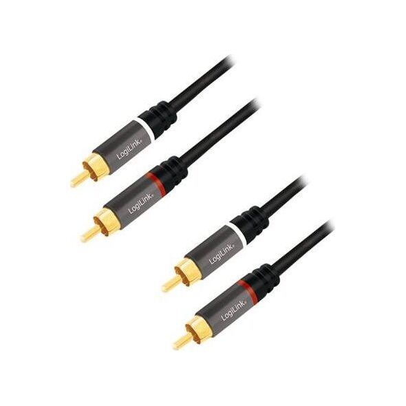 Kabel LogiLink RCA (Cinch) x2 - RCA (Cinch) x2 1m czarny (CA1202)