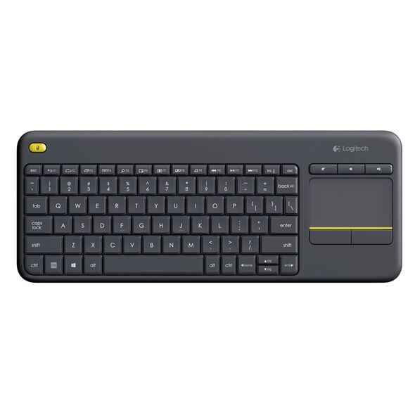 Logitech K400 Plus Ασύρματο Πληκτρολόγιο με Touchpad Αγγλικό US Black (920-007145) (LOGK400) έως 12 άτοκες Δόσεις