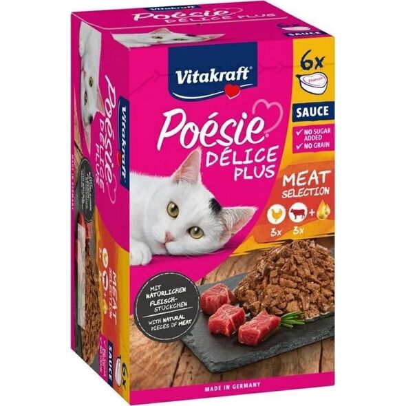 Vitakraft VITAKRAFT Poesie delice PLUS kurczak+wołowina - Przysmak dla kota - 6x85g