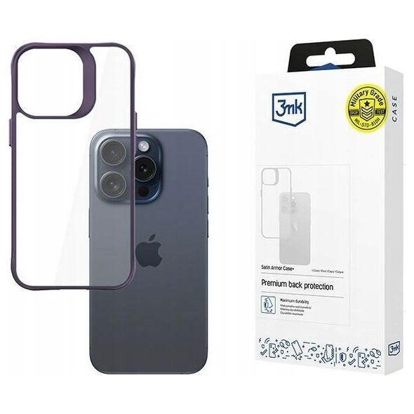 3MK Apple iPhone 15 Pro Max - 3mk Satin Armor Case+ Purple