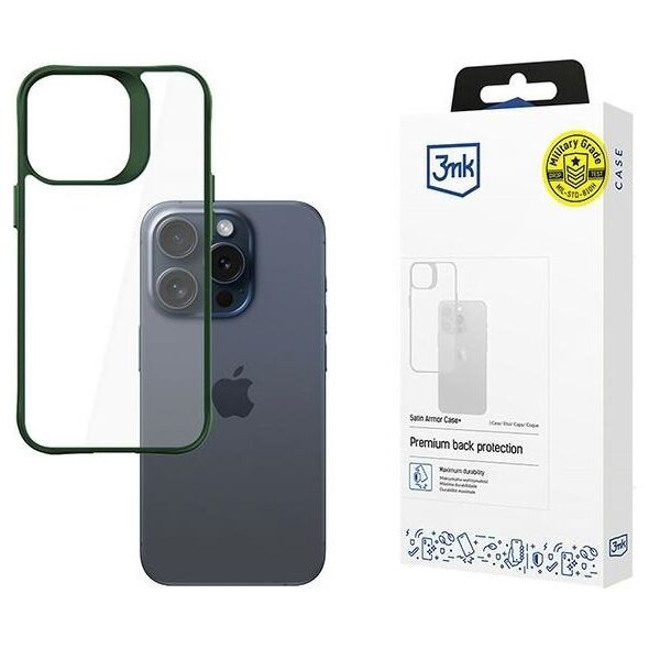 3MK Apple iPhone 15 Pro - 3mk Satin Armor Case+ Green