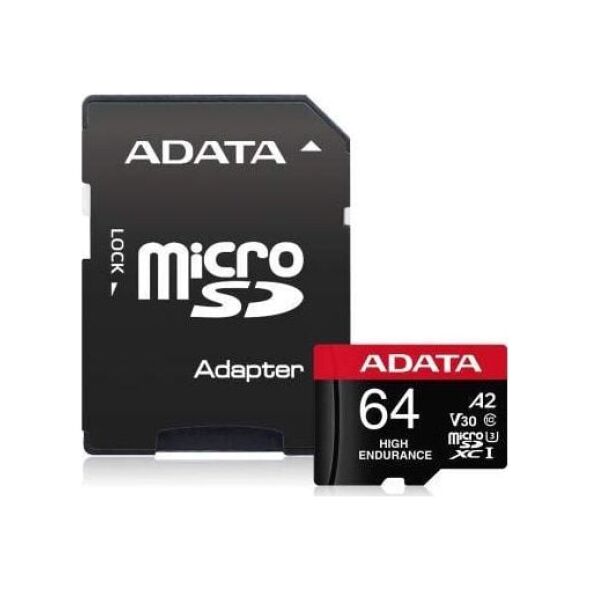 Karta ADATA High Endurance MicroSDXC 64 GB Class 10 UHS-I/U3 A2 V30 (AUSDX64GUI3V30SHA2-RA1)