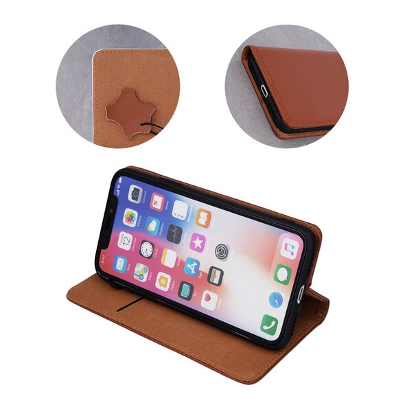 Genuine Leather Smart Pro for Samsung Galaxy S24 FE brown 5906961933874