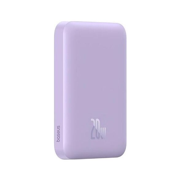 Powerbank Baseus OS-Baseus Magnetic Mini Air Wireless Fast Charge Power Bank 6000mAh 20W Nebula Purple（With Simple Series Charging Cable Type-C to Type-C (20V/3A) 30cm White)
