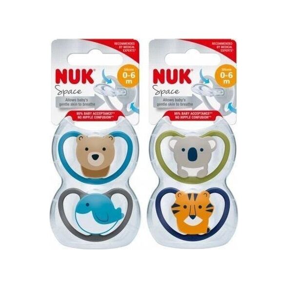 NUK Nuk smoczek usp.silikon 0-6m-cy Space 2szt.