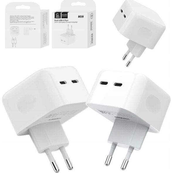 Φορτιστής . ΦΟΡΤΙΣΤΗΣ ΔΙΚΤΥΟΥ DENMEN DUAL USB-C 35W DC20 14172171 6973224875874