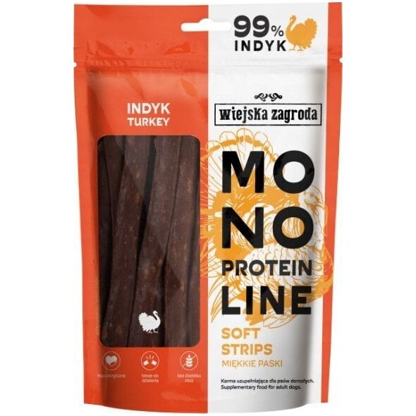 Wiejska Zagroda WIEJSKA ZAGRODA Monoproteinowe miękkie paski Indyk (dorosły) - Przysmak dla psa - 100g