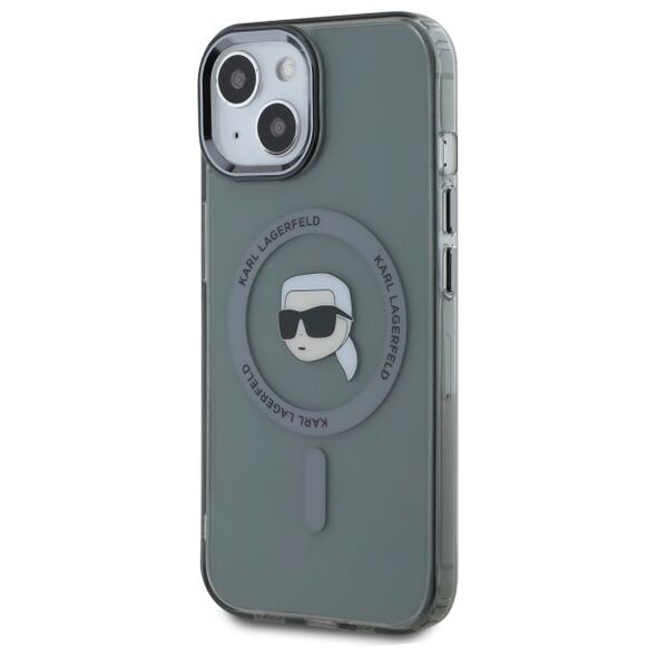 Karl Lagerfeld HC MagSafe IML Metal K. Head case for iPhone 15 6,1&quot; black 3666339284466