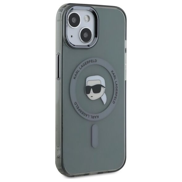 Karl Lagerfeld HC MagSafe IML Metal K. Head case for iPhone 15 6,1&quot; black 3666339284466
