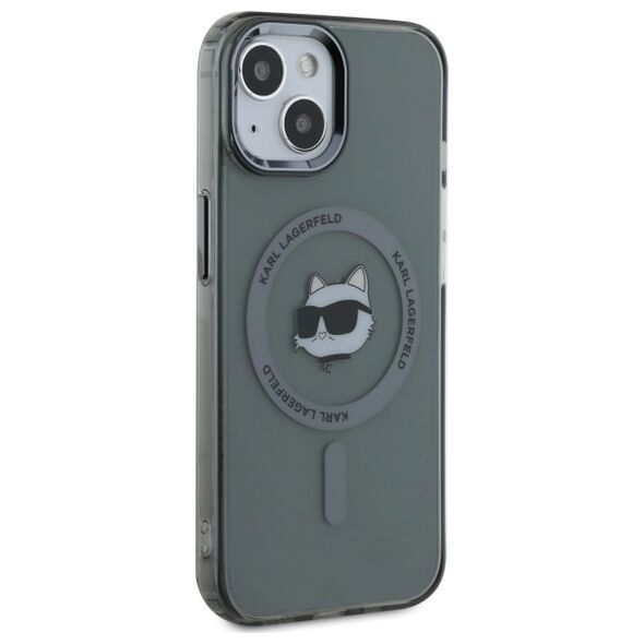 Karl Lagerfeld HC MagSafe IML Metal Choupette Head case for iPhone 15 6,1&quot; black 3666339284602