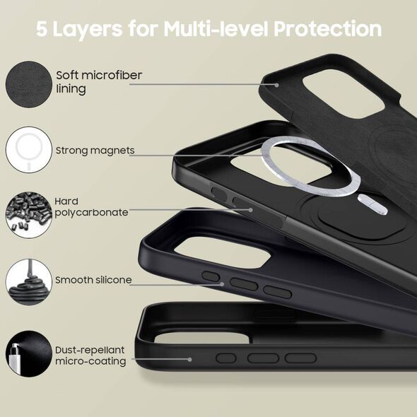 Case IPHONE 16 PRO MAX Tech-Protect Silicone MagSafe Matte black 5906302311774