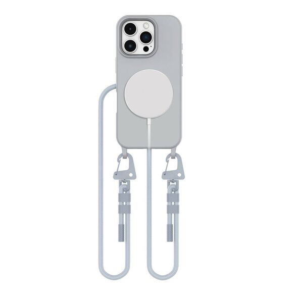 Case IPHONE 16 PRO Tech-Protect Magnecklace MagSafe Crayon gray 5906302311958