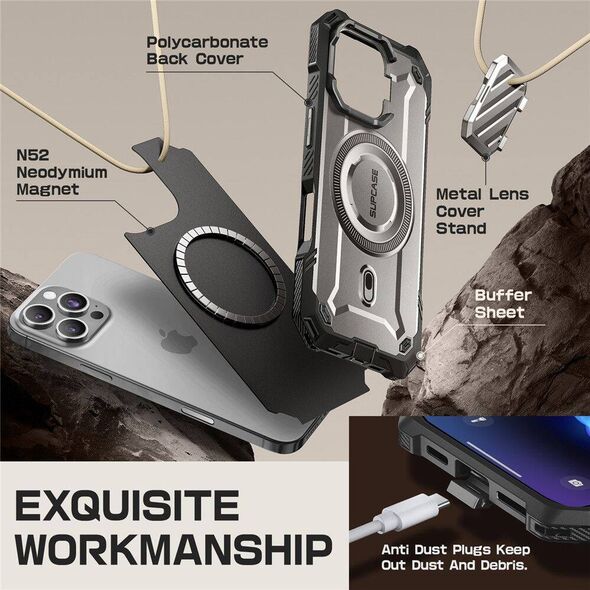 Case IPHONE 16 PRO SupCase UB XT Mag MagSafe Tigrey gray 843439150508