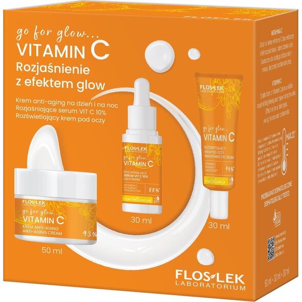 Floslek FLOSLEK Zestaw prezentowy Vitamin C (krem anti aging 50ml+krem pod oczy 30ml+serum 30ml)