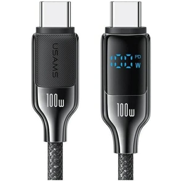 Kabel USB Usams USAMS Kabel USB-C na USB-C 100W 1,2m      Digital Display Zinc Alloy Fast Charging Data Cable HX Series SJ742USB01 (US-SJ742)