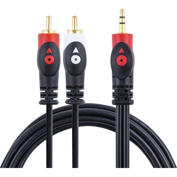 Kabel Libox Jack 3.5mm - RCA (Cinch) x2 3m czarny (LB0023)