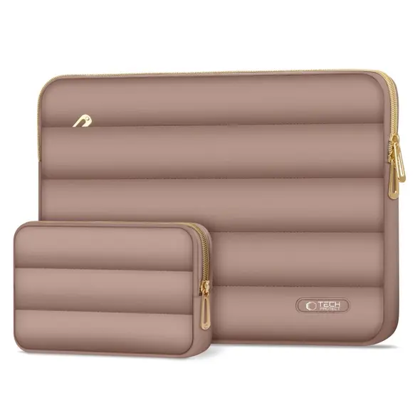 Tech-Protect Puffy Laptop 13-14 case + accessory bag Walnut