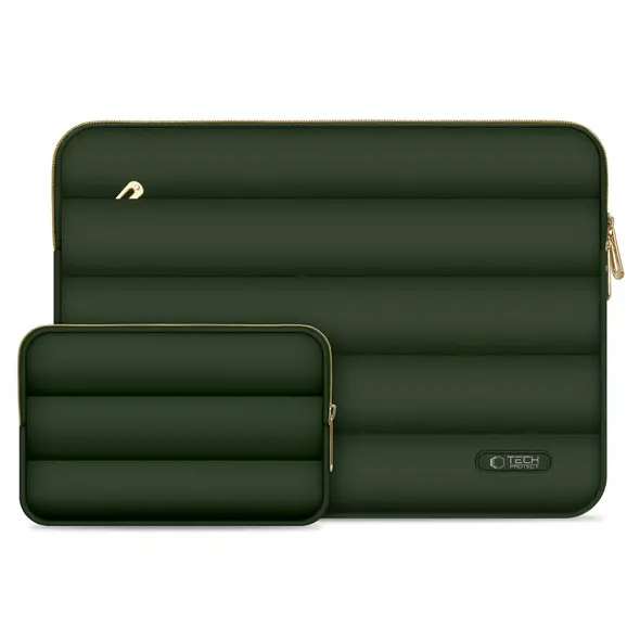 Tech-Protect Puffy Laptop 15-16 case + accessory bag Army Green