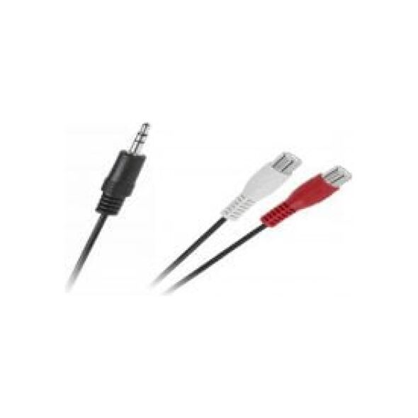 Adapter AV Lider Jack 3.5mm - RCA (Cinch) x2 czarny (KPO2906)