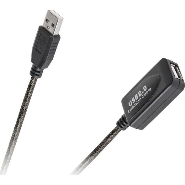 Kabel USB LP USB-A - USB-A 10 m Czarny (KPO3888-10)