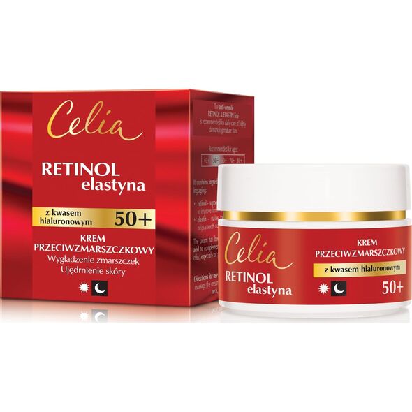 Celia Retinol Elastyna Krem przeciwzmarszczkowy z kwasem hialuronowym 50+ 50 ml