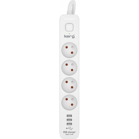 Listwa zasilająca Kerg Urządz. zas.-zabezpiecz.KERG 3USB-1,5m-16A-H05VV-F