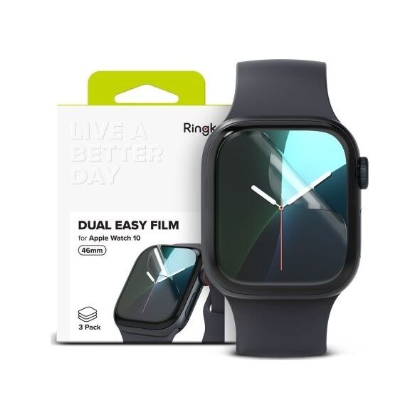 Ringke FOLIA OCHRONNA RINGKE DUAL EASY 3-PACK APPLE WATCH 10 (46 MM) CLEAR